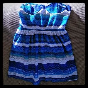 Blue and white dress